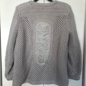 H&M grey wool cardigan and silvery string detail